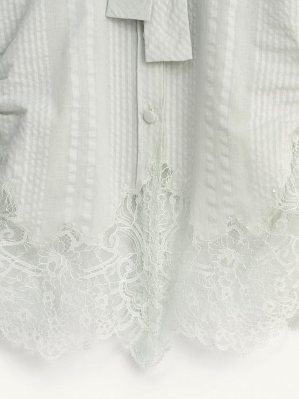 ZARA LIMITED EDITION LACE TIE SHIRT - Picture 9 of 10